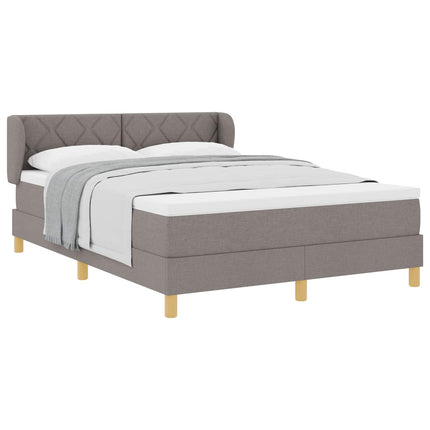 Box spring seng med hovedgærde Gråbrun 140 x 200 cm Stof