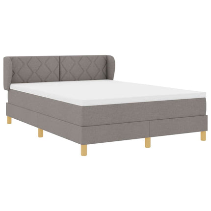 Box spring seng med hovedgærde Gråbrun 140 x 200 cm Stof