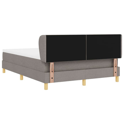 Box spring seng med hovedgærde Gråbrun 140 x 200 cm Stof