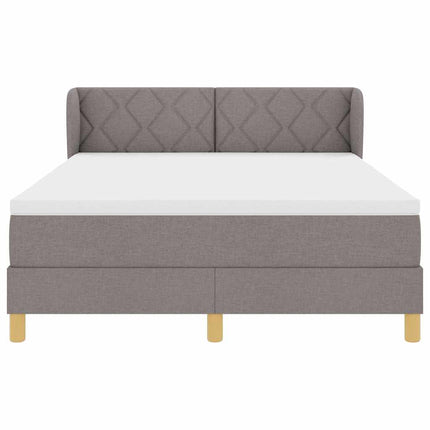 Box spring seng med hovedgærde Gråbrun 140 x 200 cm Stof