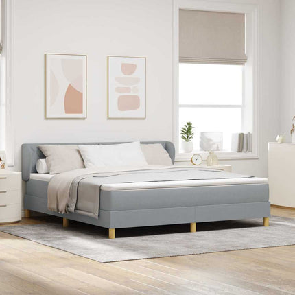 Box spring seng med hovedgærde Lysegrå 180 x 200 cm Stof