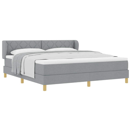 Box spring seng med hovedgærde Lysegrå 180 x 200 cm Stof