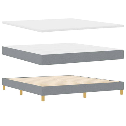 Box spring seng med hovedgærde Lysegrå 180 x 200 cm Stof