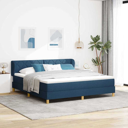 Box spring seng med hovedgærde Blå 180 x 200 cm Stof