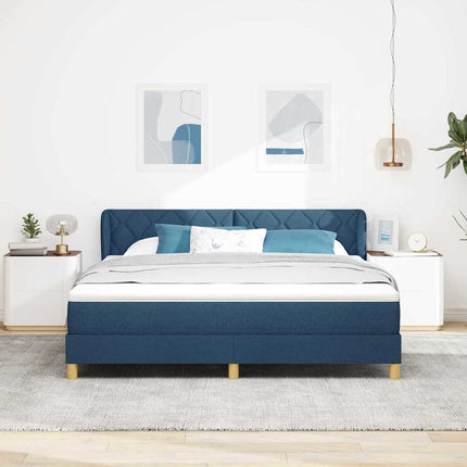 Box spring seng med hovedgærde Blå 180 x 200 cm Stof