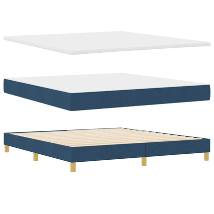 Box spring seng med hovedgærde Blå 180 x 200 cm Stof