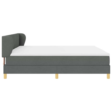 Box spring seng med hovedgærde Mørkegrå 200 x 200 cm Stof