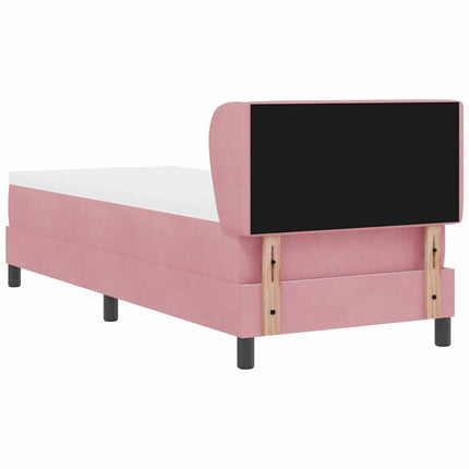 Box spring seng med hovedgærde Lyserød 80 x 200 cm Fløjl