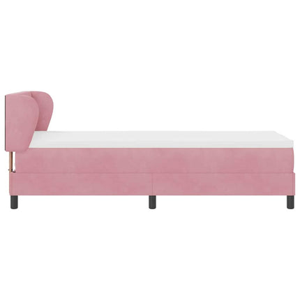 Box spring seng med hovedgærde Lyserød 80 x 200 cm Fløjl