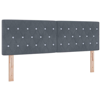 Box spring seng med hovedgærde Mørkegrå 140 x 190 cm Fløjl