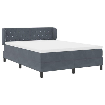 Box spring seng med hovedgærde Mørkegrå 140 x 190 cm Fløjl