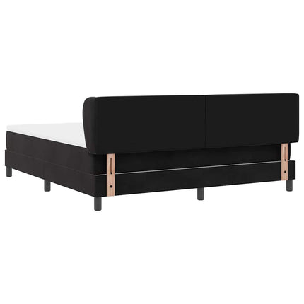 Box spring seng med hovedgærde Sort 180 x 200 cm Fløjl