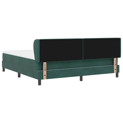 Box spring seng med hovedgærde Mørkegrøn 180 x 200 cm Fløjl