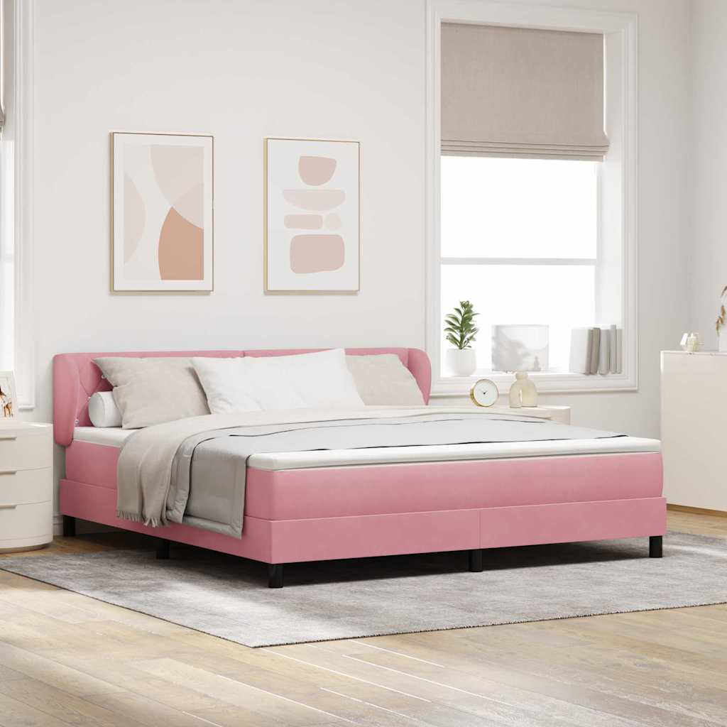 Box spring seng med hovedgrde Lyserd 180 x 200 cm Fljl