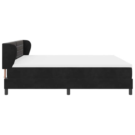 Box spring seng med madras Sort 200 x 200 cm Fløjl