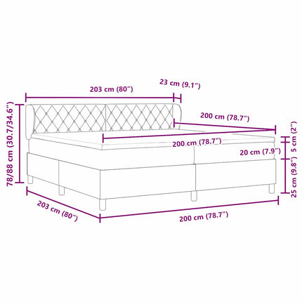 Box spring seng med hovedgærde Lyserød 200 x 200 cm Fløjl