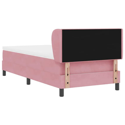Box spring seng med hovedgærde Lyserød 80 x 200 cm Fløjl