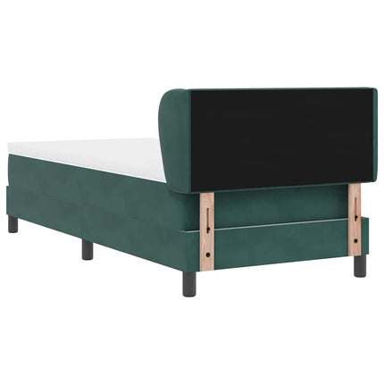Box spring seng med hovedgærde Mørkegrøn 100 x 200 cm Fløjl
