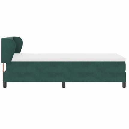 Box spring seng med hovedgærde Mørkegrøn 100 x 200 cm Fløjl