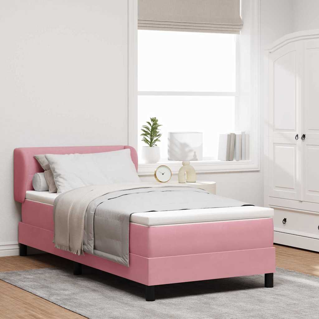 Box spring seng med hovedgrde Lyserd 100 x 200 cm Fljl