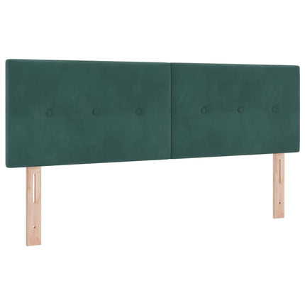 Box spring seng med hovedgærde Mørkegrøn 160 x 200 cm Fløjl