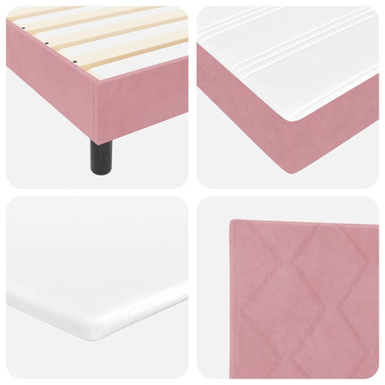 Box spring seng med hovedgærde Lyserød 90 x 200 cm Fløjl