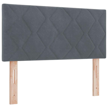 Box spring seng med hovedgærde Mørkegrå 100 x 200 cm Fløjl