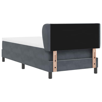 Box spring seng med hovedgærde Mørkegrå 100 x 200 cm Fløjl
