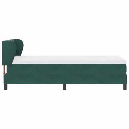 Box spring seng med hovedgærde Mørkegrøn 100 x 200 cm Fløjl