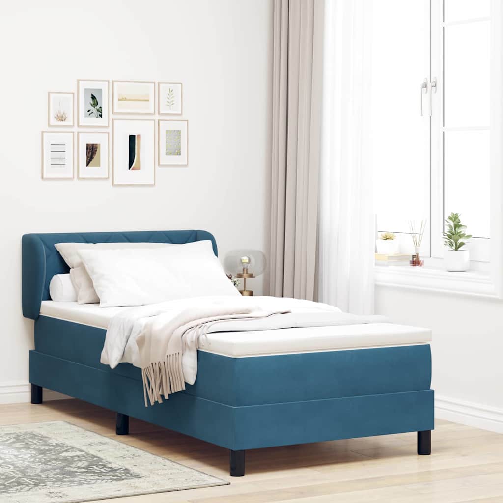 Box spring seng med hovedgrde Mrkebl 100 x 200 cm Fljl