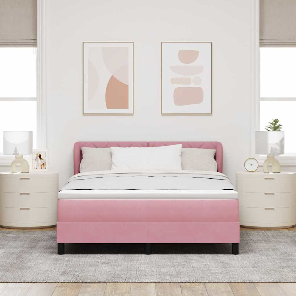 Box spring seng med hovedgrde Lyserd 140 x 190 cm Fljl