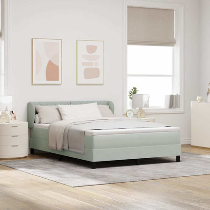 Box spring seng med hovedgærde Lysegrå 160 x 200 cm Fløjl