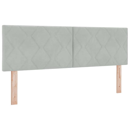 Box spring seng med hovedgærde Lysegrå 160 x 200 cm Fløjl