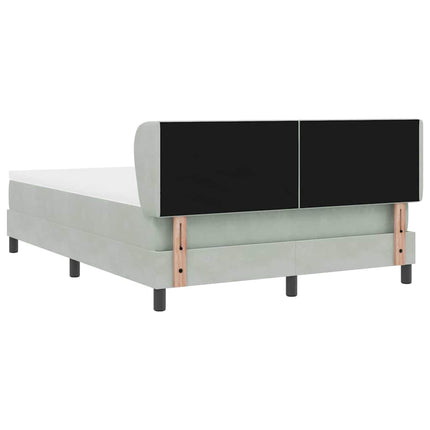 Box spring seng med hovedgærde Lysegrå 160 x 200 cm Fløjl