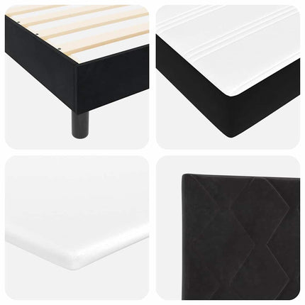 Box spring seng med hovedgærde Sort 160 x 200 cm Fløjl