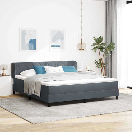 Box spring seng med hovedgærde Mørkegrå 180 x 200 cm Fløjl