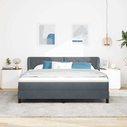 Box spring seng med hovedgærde Mørkegrå 180 x 200 cm Fløjl
