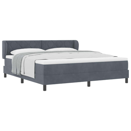 Box spring seng med hovedgærde Mørkegrå 180 x 200 cm Fløjl
