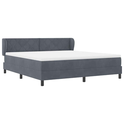 Box spring seng med hovedgærde Mørkegrå 180 x 200 cm Fløjl