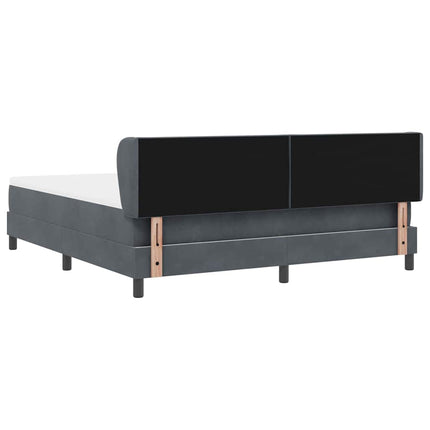 Box spring seng med hovedgærde Mørkegrå 180 x 200 cm Fløjl
