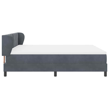Box spring seng med hovedgærde Mørkegrå 180 x 200 cm Fløjl
