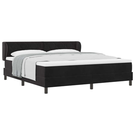 Box spring seng med hovedgærde Sort 180 x 200 cm Fløjl