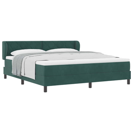 Box spring seng med hovedgærde Mørkegrøn 180 x 200 cm Fløjl