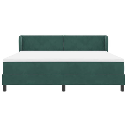 Box spring seng med hovedgærde Mørkegrøn 180 x 200 cm Fløjl