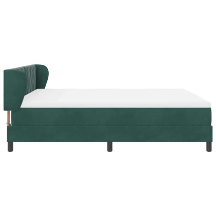 Box spring seng med hovedgærde Mørkegrøn 180 x 200 cm Fløjl