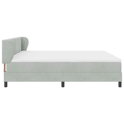 Box spring seng med hovedgærde Lysegrå 200 x 200 cm Fløjl