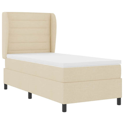 Box spring seng med madras Creme 80 x 200 cm Stof