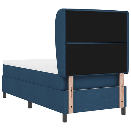 Box spring seng med madras med hovedgærde Blå 80 x 200 cm Stof