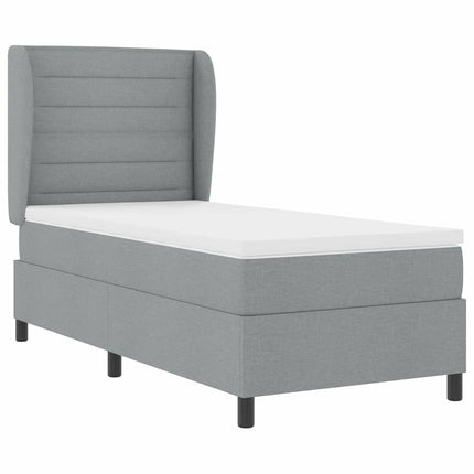 Box spring seng med madras Lysegrå 90 x 190 cm Stof