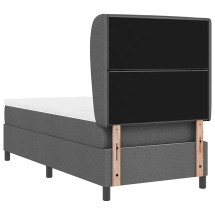 Box spring seng med madras Mørkegrå 90 x 190 cm Stof